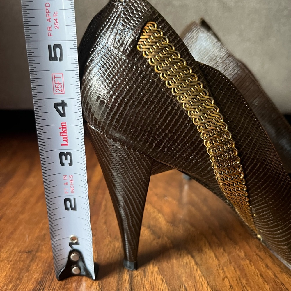 Stuart Weitzman Vintage Snake Lizard Pattern Pump… - image 3